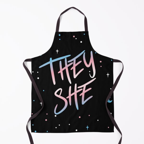Item preview, Trans Flag Stars They/She Pronouns designed and sold by MoonMint.