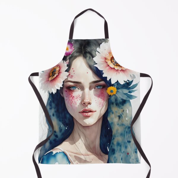 Item preview, Floral Crowned Beauty Watecolor Portrait Painting designed and sold by DC Low.