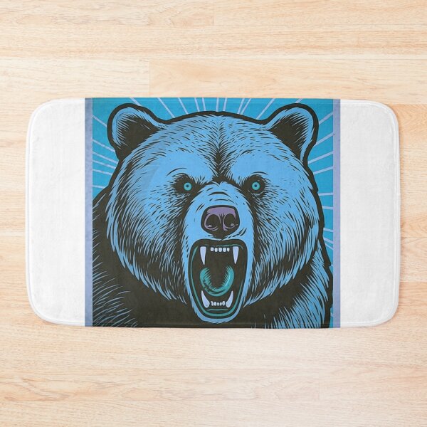 Item preview, Angry Brown Bear （Blue color） designed and sold by SMALL BEAR ART.