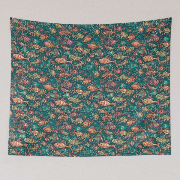 Item preview, Pattern of Cute Cartoon Fishes designed and sold by CinEmmaDesign.