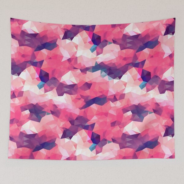 Item preview, Pink fluffy clouds polygon pattern designed and sold by AiBroughtToLife.