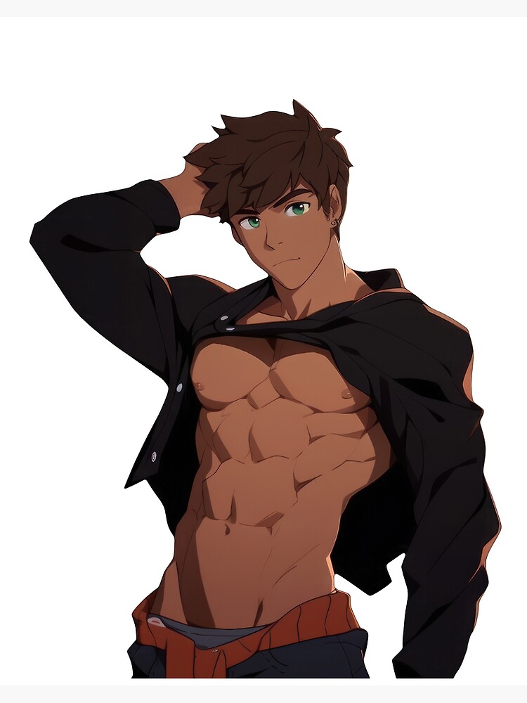 Muscular Anime Boy | Art Board Print