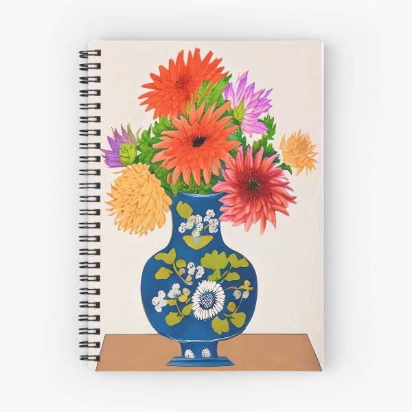 Item preview, Chrysanthemums in a Blue Chinese Vase designed and sold by Marymarice.