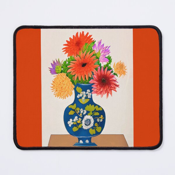 Item preview, Chrysanthemums in a Blue Chinese Vase designed and sold by Marymarice.