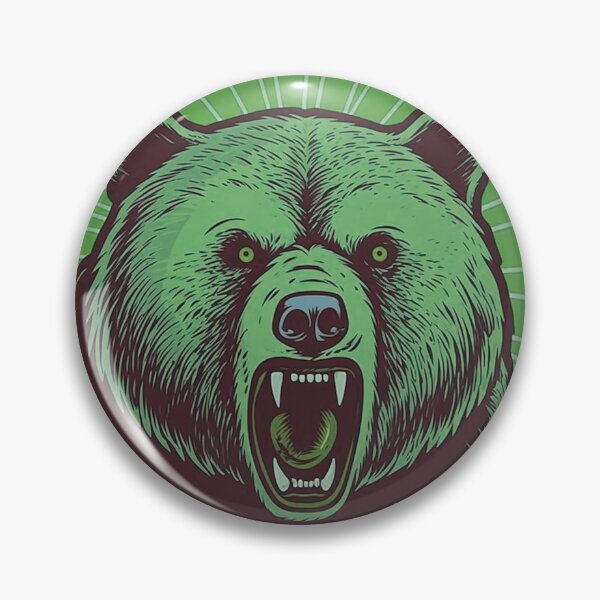 Item preview, Angry Brown Bear （Green color） designed and sold by SMALL BEAR ART.