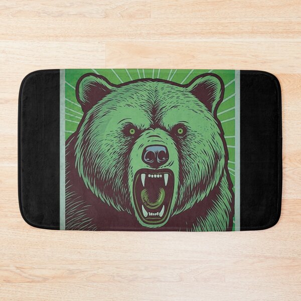 Item preview, Angry Brown Bear （Green color） designed and sold by SMALL BEAR ART.