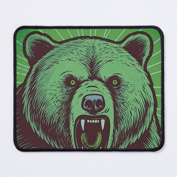 Item preview, Angry Brown Bear (Green color) designed and sold by SMALL BEAR ART.
