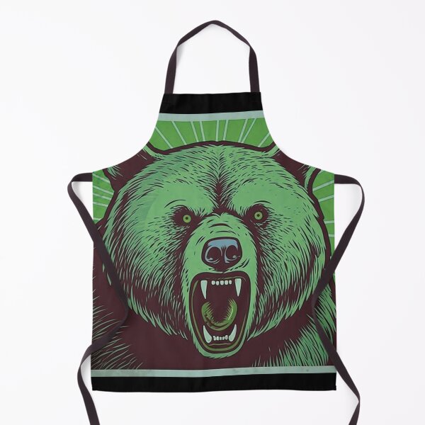 Item preview, Angry Brown Bear (Green color) designed and sold by SMALL BEAR ART.