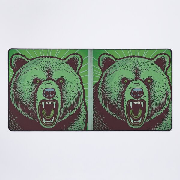 Item preview, Angry Brown Bear （Green color） designed and sold by SMALL BEAR ART.