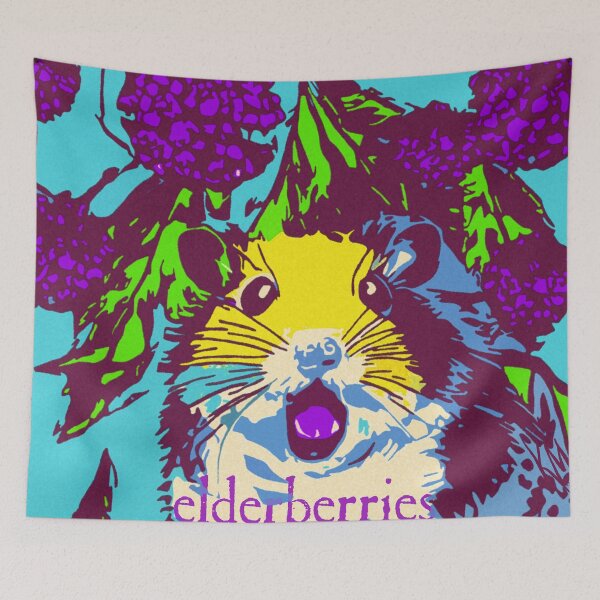 Item preview, Hamster and elderberries designed and sold by katemargoli.