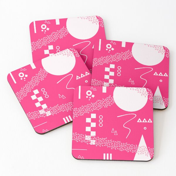 Item preview, Memphis Redux New 80s Retro Geometric Abstract Pattern in Hot Bright Pink designed and sold by kierkegaard.
