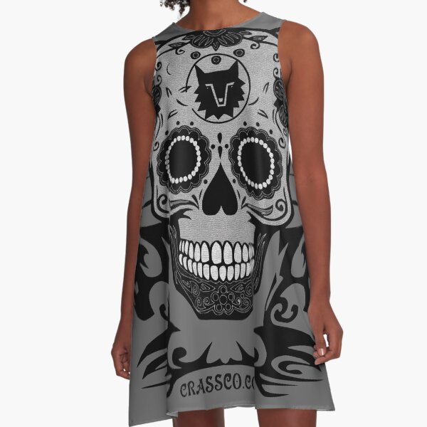 SKULL TRIBAL A-Linien Kleid