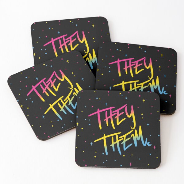 Item preview, Pan Flag Stars They/Them Pronouns designed and sold by MoonMint.