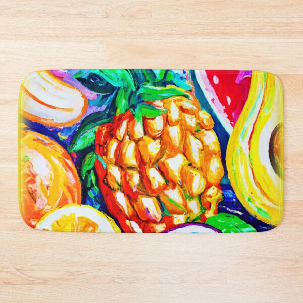 Item preview, " Pineapple Orange Banana Fruits" Cute Art. Buy Now  designed and sold by Health And Fitness Posts e-Store.