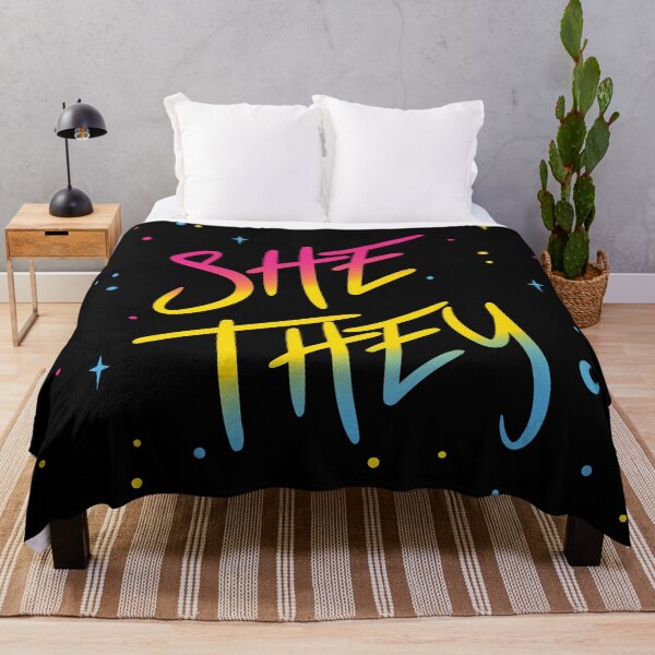 Item preview, Pan Flag Stars She/They Pronouns designed and sold by MoonMint.
