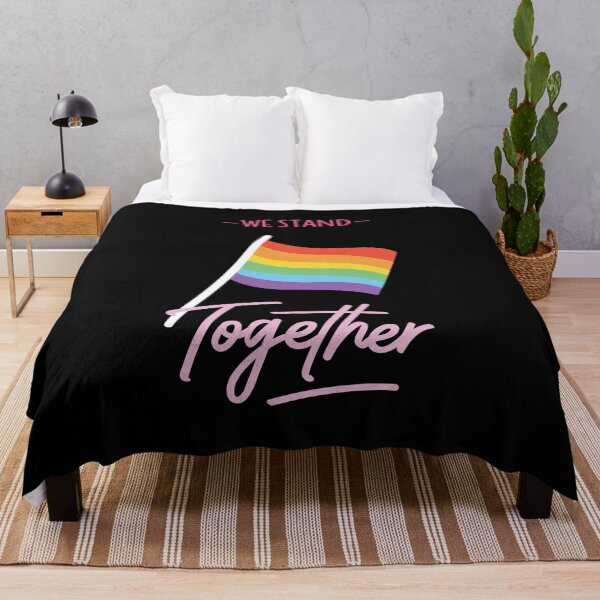 Item preview, We Stand Together LGBTQ Gay Pride Rainbow Flag designed and sold by Vicious Malicious.