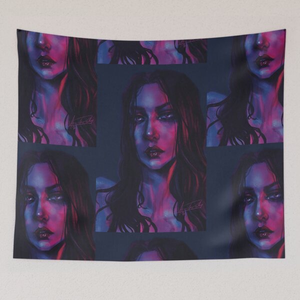 Item preview, Blue Purple Pink Portrait Painting designed and sold by I-Am-Daley.