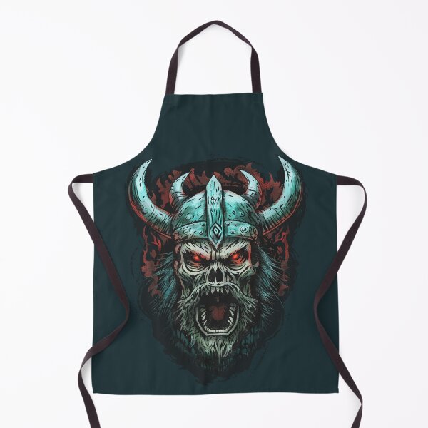 Item preview, Screaming Scary Evil Red Eyed Zombie Viking Skull designed and sold by Voysla.