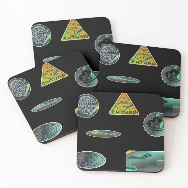 Item preview, pack realistic holographic retro futuristic sticker collection designed and sold by fabiand1927.