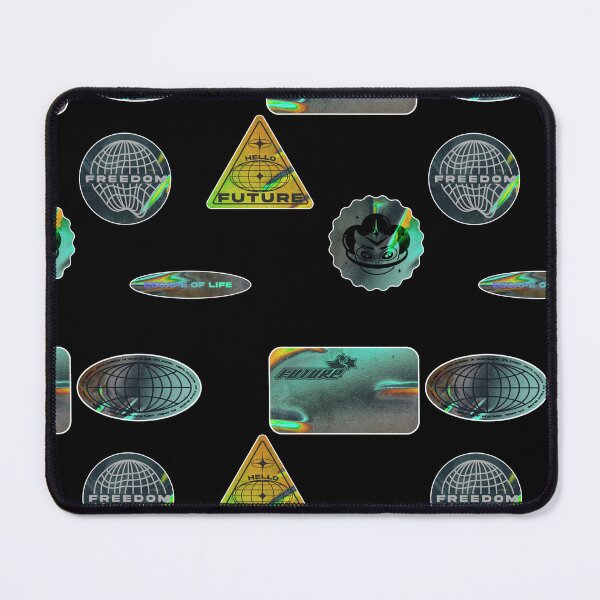 Item preview, pack realistic holographic retro futuristic sticker collection designed and sold by fabiand1927.