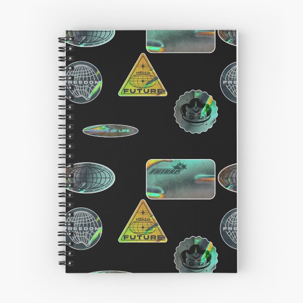 Item preview, pack realistic holographic retro futuristic sticker collection designed and sold by fabiand1927.