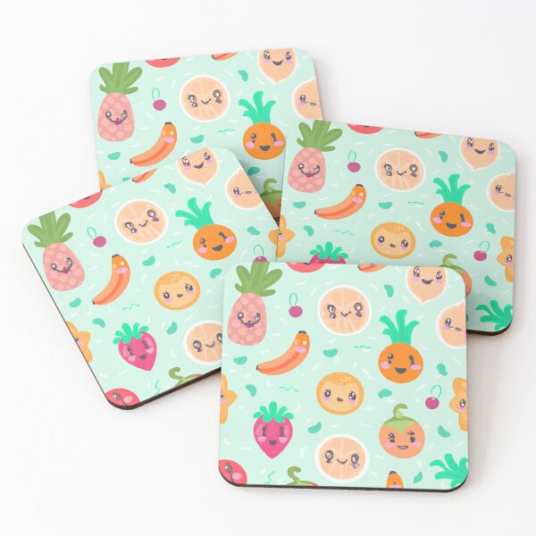 Item preview, Kawaii Tropical Fruits Pattern designed and sold by WilDigitalFinds.