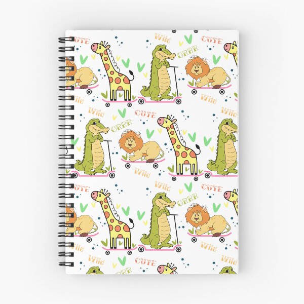 Item preview, seamless pattern with animals, colorful doodle wild animals and words pattern designed and sold by SabinArt.