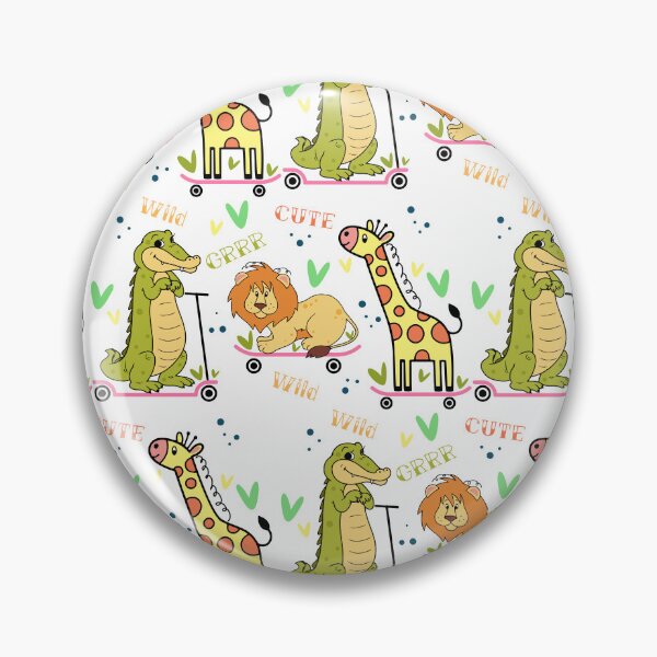 Item preview, seamless pattern with animals, colorful doodle wild animals and words pattern designed and sold by SabinArt.