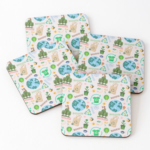 Item preview, Recycle Reuse Renew Rethink pattern designed and sold by PositiveIdeas.