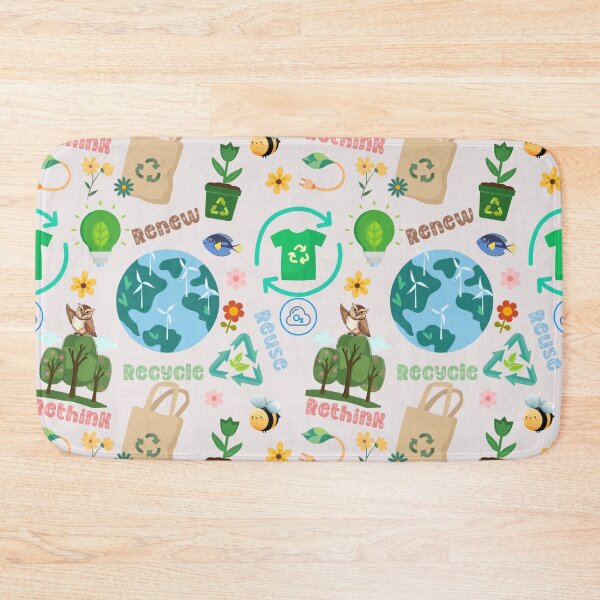Item preview, Recycle Reuse Renew Rethink pattern designed and sold by PositiveIdeas.