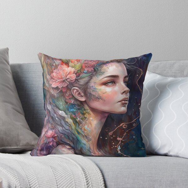 Item preview, Colorful Goddess - Surreal Witchy Fairy Woman designed and sold by MoonBohemian.