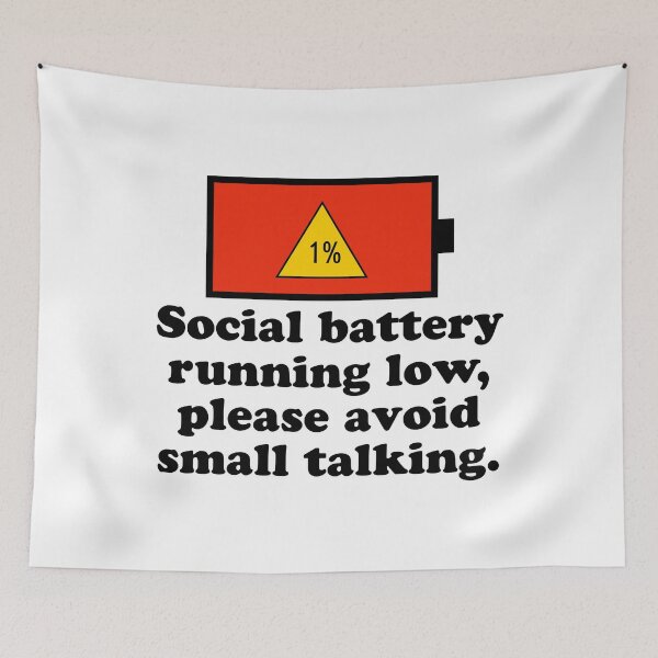 Item preview, Social battery running low, please avoid small talking. designed and sold by keilamariadesig.