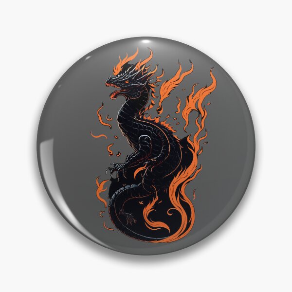 Artikelvorschau, Flammender schwarzer Feuerdrache entworfen und verkauft von Itaya Art.
