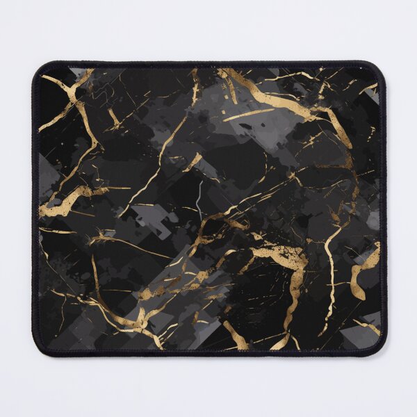 Item preview, Black Marble with Gold and White Streaks - Modern Art Print designed and sold by jimirads.