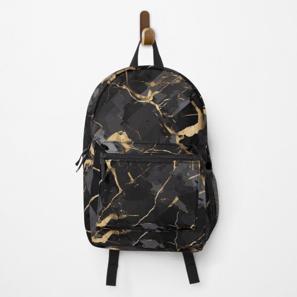 Item preview, Black Marble with Gold and White Streaks - Modern Art Print designed and sold by jimirads.