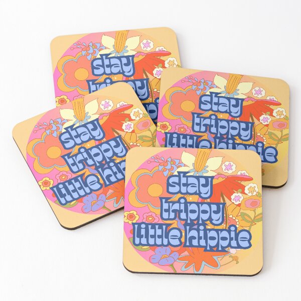 Aperçu de l'œuvre Stay Trippy Little Hippie (dégradé rose jaune orange) créée et vendue par ami.creations.