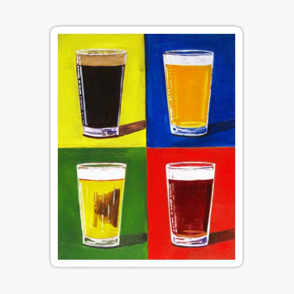 Andy Warhol Beer Pints Sticker