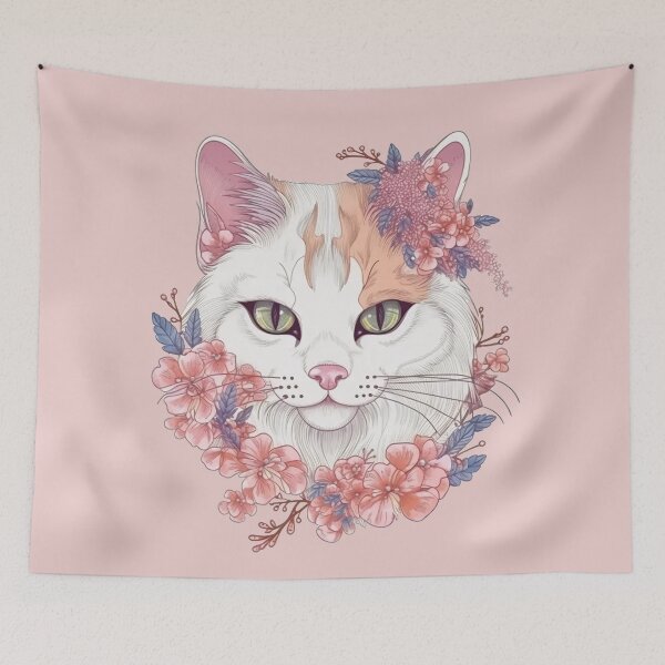 Item preview, Cat in the Flower designed and sold by Cahlie Li.