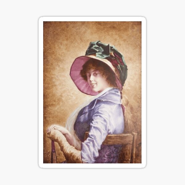Aperçu de l'œuvre Lucien Lévy-Dhurmer Portrait de femme au chapeau créée et vendue par NouveauEra.