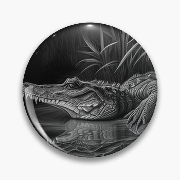 Item preview, Pencil drawn Crocodile High Quality Black and White Design designed and sold by Pencil-Art.