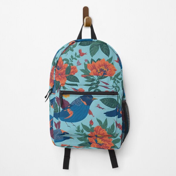 Item preview, Seamless pattern with tropical birds, flowers and leaves. Exotic flora and fauna designed and sold by VintageVib.