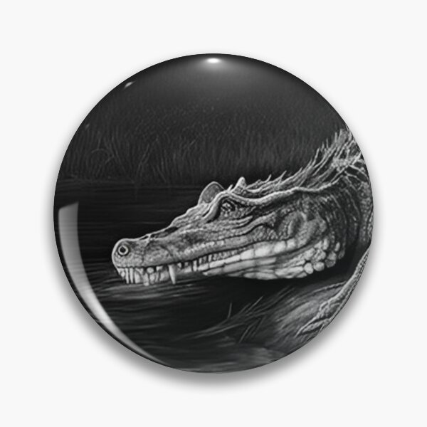 Item preview, Pencil drawn Crocodile High Quality Black and White Design designed and sold by Pencil-Art.