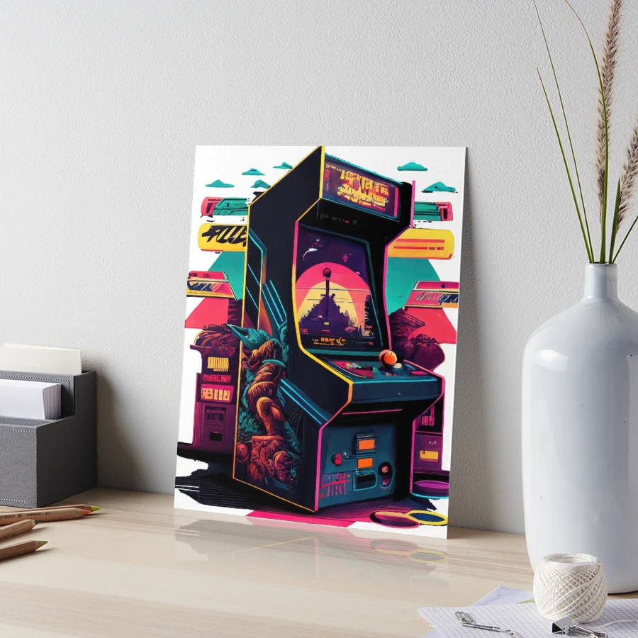 Arcade game machine, vintage style 80's