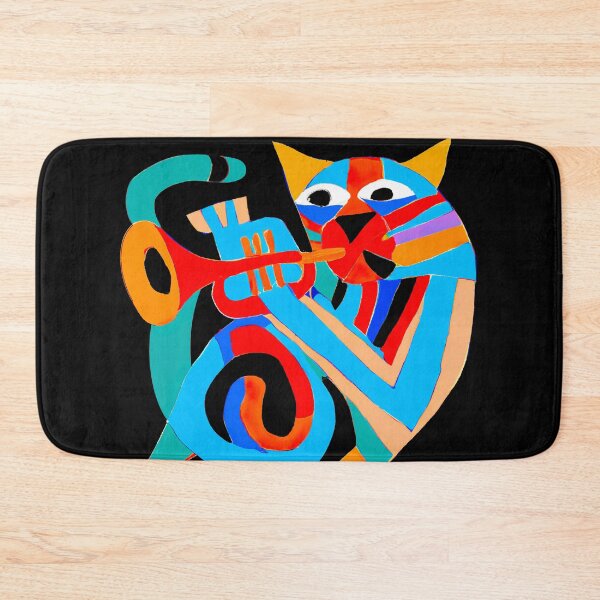 Artikelvorschau, Cooler Katzen-Trompeter mit farbenfrohem Musikdesign entworfen und verkauft von kathtrumpet.