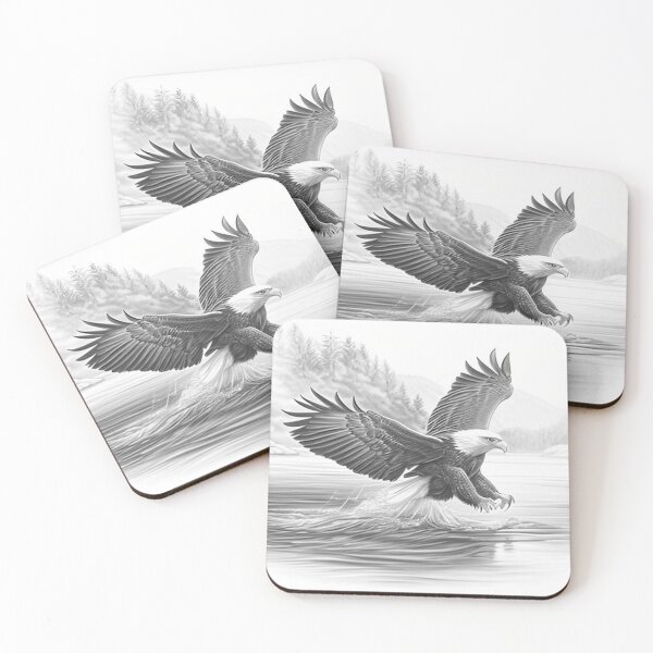 Item preview, Pencil drawn Bald Eagla High Quality Black and White Design designed and sold by Pencil-Art.