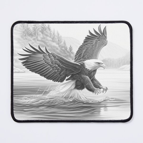 Item preview, Pencil drawn Bald Eagla High Quality Black and White Design designed and sold by Pencil-Art.