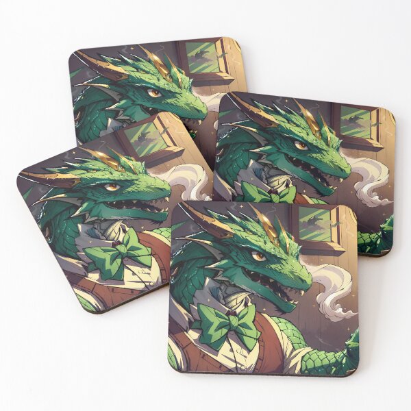 Item preview, A Cute Green Dragon Wearing A Bowtie designed and sold by ByteyCreatives.