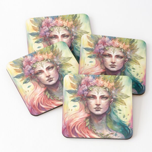 Item preview, Colorful Goddess - Surreal Witchy Fairy Woman designed and sold by MoonBohemian.