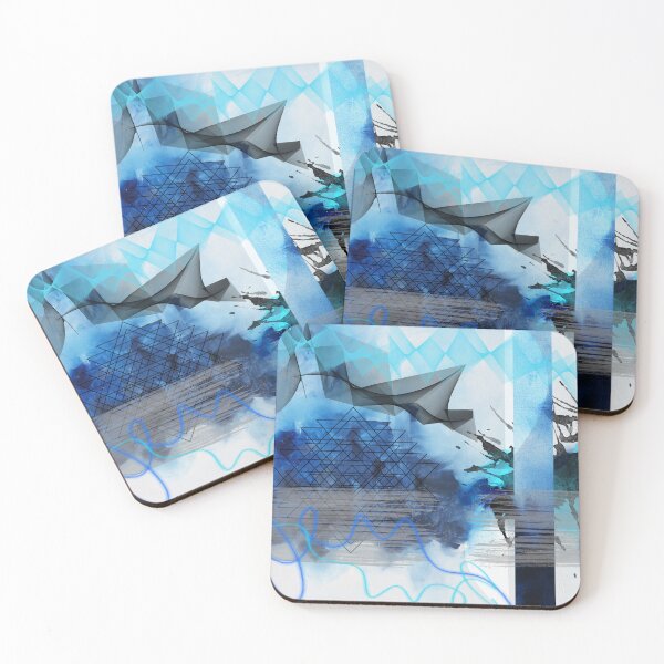 Item preview, Blue geometrical abstraction  designed and sold by AndradaArt.