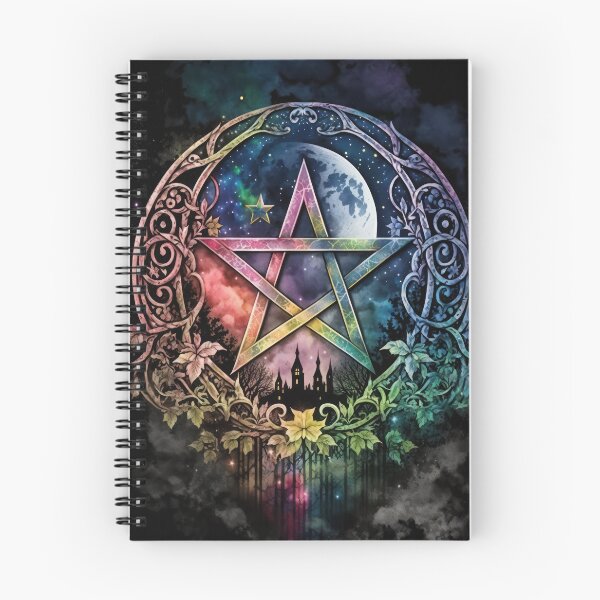 Item preview, Pagan Rainbow Goth Pentacle - Wiccan Colorful Pentagram designed and sold by MoonBohemian.